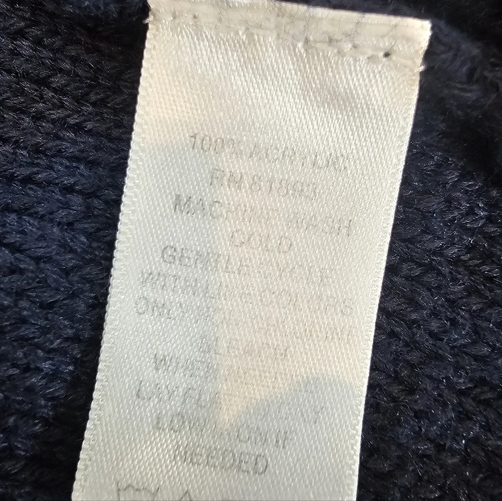 Denim & Co. Navy Blue Cable Knit Shawl Collar Long Cardigan Sweater Women’s M